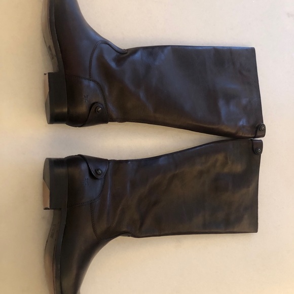 FRYE MELISSA BUTTON KNEE HIGH BOOT (Dark Brown) - Picture 3 of 7